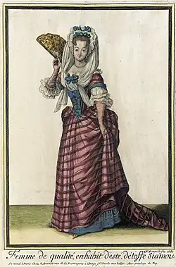 Sommerkleid aus gestreiftem siamesischem Stoff (Nicolas Arnoult, 1687)