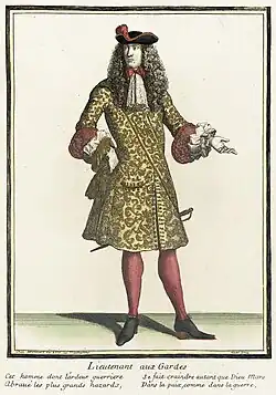 Gardeleutnant (Lieutenant aux Gardes), Nicolas Bonnart (1637-1717), ca. 1675-1685