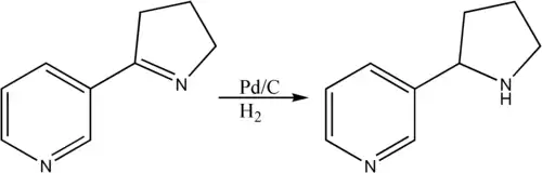 Reduktion von Myosmin zu Nornicotin