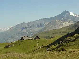 Blick auf die Schutzhütte Refuge du Fond des Fours