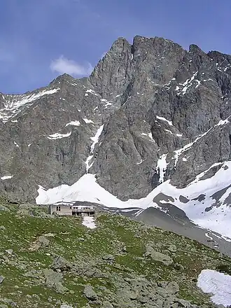 Blick von der Refuge de Font Turbat auf die Nordwestwand des Olan