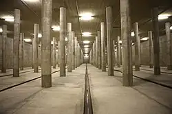 Das Regenrückhaltebecken unter dem Hirschgarten