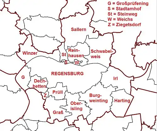 Regensburg Gemarkungen (Winzer im Nordwesten)