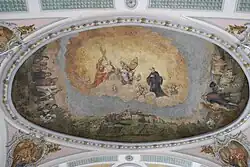 Deckengemälde im Langhaus, heiliger Leonhard