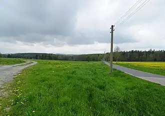 Blick vom Norden auf das Waldgebiet und ins Osterzgebirge