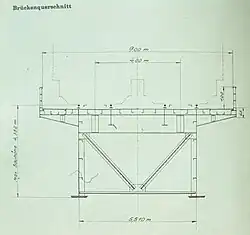 Zeichnung des Brückenquerschnitts