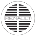 Das Gitter-Form-Logo mit Renault-Schriftzug. 1923 bis 1925