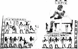 Abzeichnungen des westlichen und des östlichen Wandbildes der hinteren Nische aus dem Jahr 1900