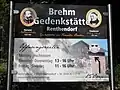 Tafel zu der Brehm-Gedenkstätte