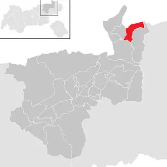 Lage der Gemeinde Rettenschöss im Bezirk Kufstein (anklickbare Karte)