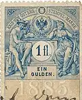 Stempel-Marke Kais. Kön. Österr. 1 Gulden von 1885