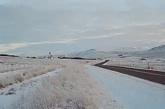 Schildvulkan Ok gesehen vom Reykholtsdalur (rechts im Hintergrund)