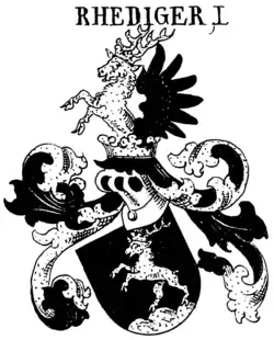 Wappen derer von Rehdiger in Siebmachers Wappenbuch (Konrad Blažek, 1894)[9]