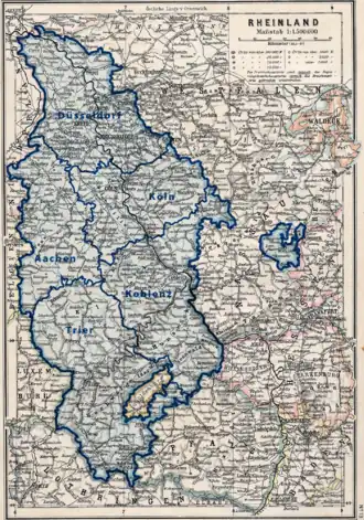 Karte der Rheinprovinz, 1815 bis 1919