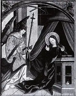 Rechts: Verkündung der Geburt Christi