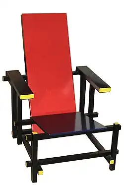 Rot-Blauer Stuhl, Design von Gerrit Rietveld, 1917