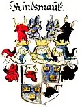 Freiherrenwappen derer von Rindsmaul, [ohne goldenem Herzschild]