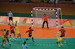 Vorrundenspiel der Frauen 2016 gegen Schweden, Südkorea in rot