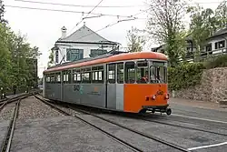 Der ehemalige Triebwagen 12 bei der Rittner Bahn in Südtirol