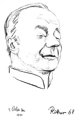 Heinz Rühmann, Zeichnung von Günter Rittner, 1968