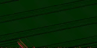 150 von 1000 Straßenzellen sind von einem Fahrzeug belegt. Der Trödelparameter p ist p=0,0. Man erkennt, wie sich – zu Beginn zufällig bestehende – Staus auflösen.