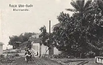 Decauville-Gleisjoche am Bahnhof Roça Uba Budo