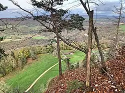 Blick vom Gipfelfels ins Seitental Derrière-la-Montagne