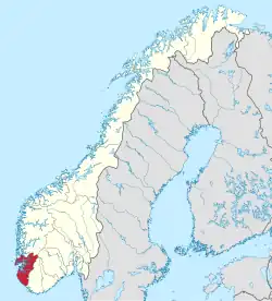 Lage von Rogaland in Norwegen