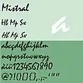 Schrift Mistral, 1953