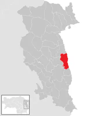 Lage der Gemeinde Rohr bei Hartberg im Bezirk Hartberg-Fürstenfeld (anklickbare Karte)