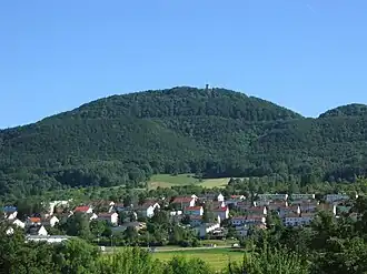 Roßberg von Norden aus gesehen, im Vordergrund Gönningen