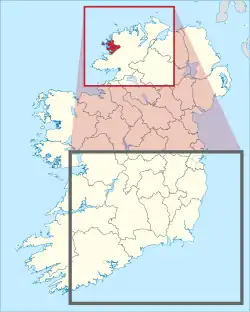 Lage der Region in Donegal