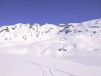 Rotbühelspitze (Bildmitte), von Westen