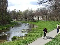 Bayreuther „Altbach“ – Blickrichtung ehemaliger „Schwarzer Steg“