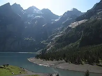 von links Rothorn, Blüemlisalphorn, Oeschinenhorn, Fründenhorn