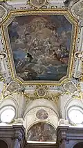 Die spanische Monarchie, die der Religion huldigt, fresko auf der Treppe, Palacio Real (Madrid)