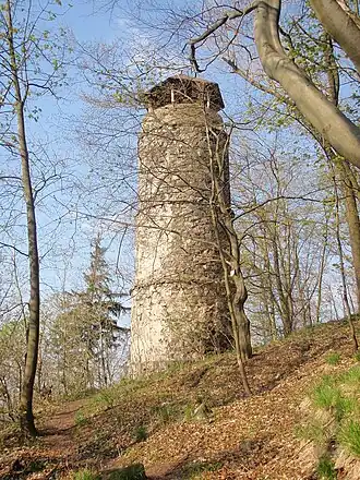 Aussichtsturm auf dem Berg Bučina (Buchkoppe) über Kyselka
