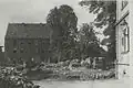 Ruinen der bei den November­pogromen 1938 in Brand gesteckten Synagoge, Aufnahme nach 1945