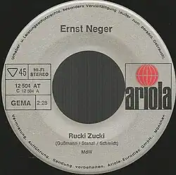 Schallplattenettikett Rucki Zucki