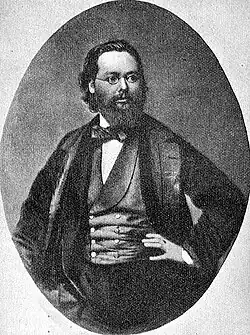 Rudolf Koller (1828–1905) Maler. Fotografie von Franz Hansstaengl, München, 1858.
