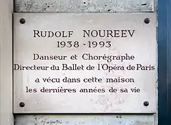 Plakette an Nr. 23: Rudolf Nurejew