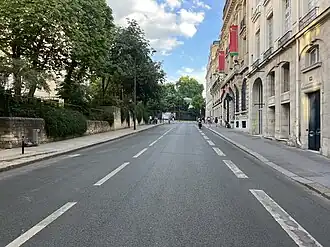 Blick in südliche Richtung; im Hintergrund: Umzäunung des Jardin du Luxembourg