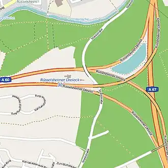 Übersichtskarte Rüsselsheimer Dreieck