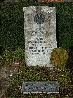 Ruodi Barth-Meschke (1921–1999) Grafiker, Bühnenbildner, Familiengrab. Friedhof am Hörnli