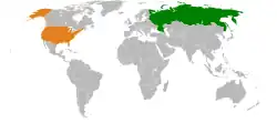 Lage von Russland und Vereinigte Staaten