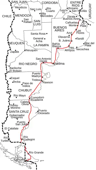 Verlauf der Ruta National3