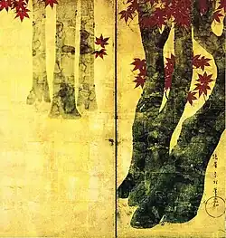 Sōtatsu; Stellschirm mit Ahorn[Anm 3]