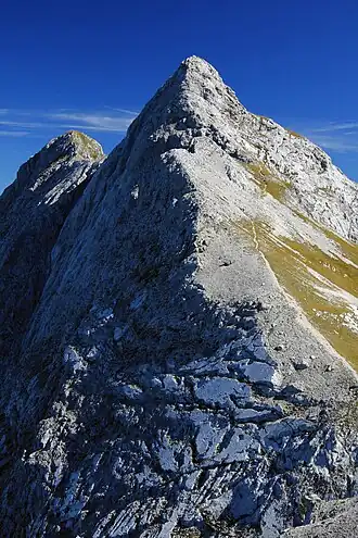 Südliche Riffelspitze, links die nördliche Riffelspitze