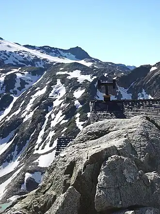 Blick von der Rojacher Hütte auf den Weinflaschenkopf