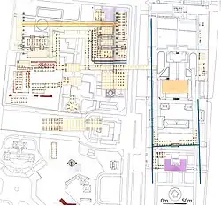 Diagramm der Ausgrabungen am Kính Thiên-Palast